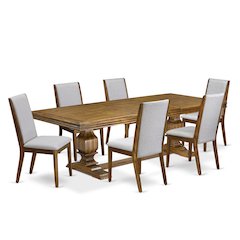 7 Pieces Dining Room set a Rectangular Kitchen Table and 6 Dining Chairs