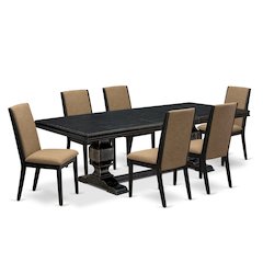 7 Pieces Kitchen table Set a Rectangular Dining Table and 6 Kitchen Chairs