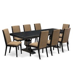 9 Pieces Dining set of a Rectangular Kitchen Table and 8 Dining Chairs