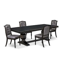 5 piece Dining Table Set consists of a Wooden Table and 4 Dinning Chairs