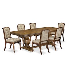 7 Pieces Kitchen table set a Rectangular Dining Table and 6 Dinner Chairs