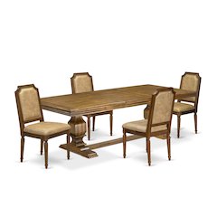 5 piece Dining Table Set of a Kitchen Table and 4 Dark Grey Dining room Chairs
