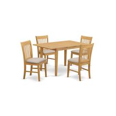 NOFK5-OAK-C 5 Pc dinette set for small spaces - Table and 4 Dining Table Chairs