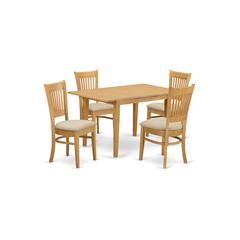 NOVA5-OAK-C 5 PC Table and Chairs set - Kitchen dinette Table and 4 Kitchen Dining Chairs