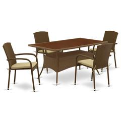 Wicker Patio Set Brown, OSJU5-02A