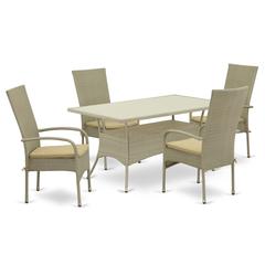 Wicker Patio Set Natural Linen, OSOS5-03A
