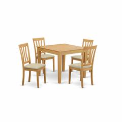OXAN5-OAK-C 5 PcTable and Chairs set - Table and 4 dinette Chairs