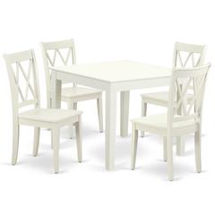 Dining Room Set Linen White, OXCL5-LWH-W