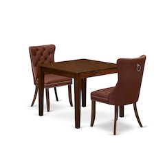 3 Piece Dining Room Furniture Set Contains a Square Kitchen Table