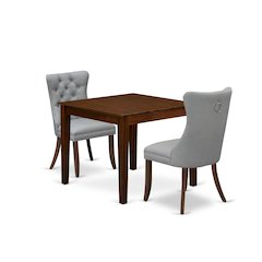 3 Piece Dining Set for Small Spaces Consists of a Square Kitchen Table