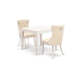 3 Piece Dining Table Set Contains a Square Kitchen Table