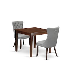 3 Piece Kitchen Table Set Contains a Square Modern Dining Table