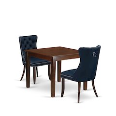 3 Piece Kitchen Table & Chairs Set Consists of a Square Modern Dining Table