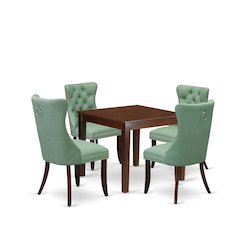 5 Piece Dining Table Set for Small Spaces Consists of a Square Kitchen Table