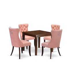 5 Piece Dining Room Table Set Consists of a Square Kitchen Table