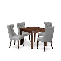 5 Piece Kitchen Table & Chairs Set Consists of a Square Dining Table