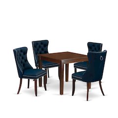 5 Piece Kitchen Table & Chairs Set Consists of a Square Dining Room Table