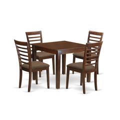 OXML5-MAH-C 5 Pc Dinette Table set with a Dining Table and 4 Dining Chairs in Mahogany