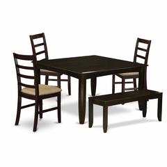 PARF6-CAP-C 6 Pc Dining set with bench-Table with Leaf and 4 Kitchen Dining Chairs Plus Bench.