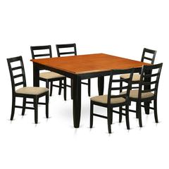 PARF7-BCH-C 7 PC Kitchen Table set-Dining Table and 6 Wood Dining Chairs