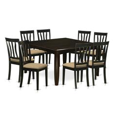 PFAN7-CAP-C 7 Pc Dining room set for 6-Square Dining Table with Leaf and 6 Dining Chairs