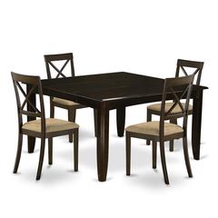 PFBO5-CAP-C 5 Pc Dining set-Square Dining Table with Leaf and 4 Dining Chairs