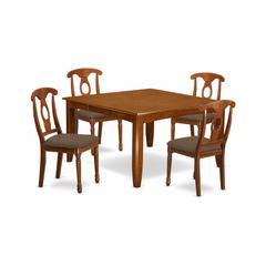 PFNA5-SBR-C 5 Pc Dining room set-Table with Leaf and 4 Dinette Chairs.