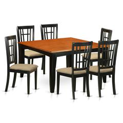 PFNI7-BCH-C 7 Pc Dining room set-Dining Table and 6 Wooden Dining Chairs