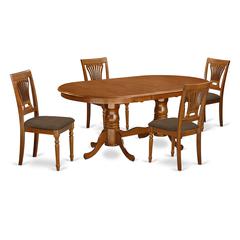 PLAI5-SBR-C 5 PC Dining set-Dining Table plus 4 Kitchen Dining Chairs