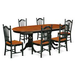 Dining Room Set Black & Cherry, PLDO7-BCH-W