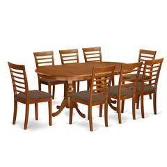 PLML9-SBR-C 9 Pc Dining room set-Dining Table plus 8 Dining Chairs