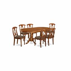 PLNA7-SBR-C 7 PC Dining room set-Dining Table with 6 Dining Chairs