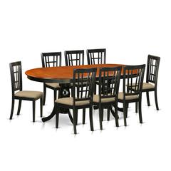 PLNI9-BCH-C 9 Pc Dining room set-Dining Table with 8 Wood Dining Chairs
