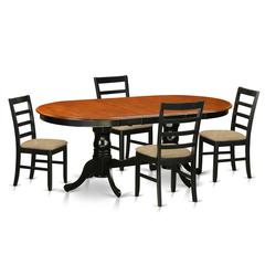 PLPF5-BCH-C 5 PC Dining room set-Dining Table with 4 Wood Dining Chairs