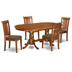 PLPO5-SBR-C 5 Pc Dining room set-Dining Table and 4 Dining Chairs.