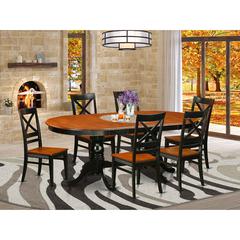 7  PC  Dining  set-Dining  Table  with  6  Wood  Dining  Chairs
