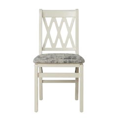 Solid Wood Dining Chairs, Linen White, Set of 2