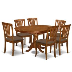 POAV7-SBR-C 7 Pc Dining room set for 6- Kitchen dinette Table and 6 Dining Chairs