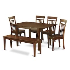 Elegant Dining Table Set for 6 – Wood Kitchen Table with Chairs & Bench