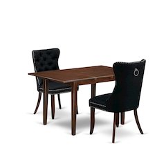 3 Piece Kitchen Set Consists of a Rectangle Dining Table with Butterfly Leaf