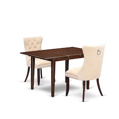 3 Piece Kitchen Set Consists of a Rectangle Dining Table with Butterfly Leaf