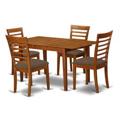 PSML5-SBR-C 5 Pc dinette set - Table with Leaf and 4 Dining Chairs
