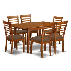 PSML7-SBR-C 7 Pc Table and chair set - Table and 6 Kitchen Dining Chairs