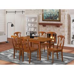 7  PC  Kitchen  Table  set  Table  with  Leaf  and  6  Dining  Chairs