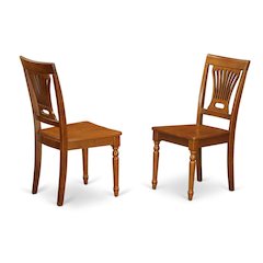 Solid Wood Dining Chairs Set of 2 – Saddle Brown Kitchen Chairs