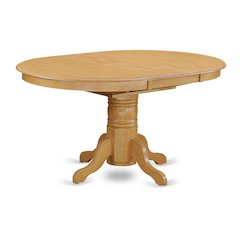 Pedestal Oval Table with 18" Butterfly leaf, Oak