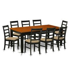 QUPF9-BCH-C 9 Pc Dining set-Dining Table with 8 Wood Dining Chairs