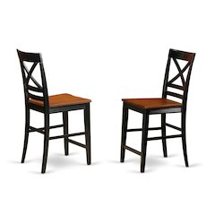 Elegant Wooden Counter Height Chairs with X-Back, Set of 2