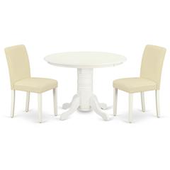 Dining Room Set Linen White, SHAB3-LWH-64