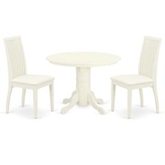 Dining Room Set Linen White, SHIP3-WHI-C
